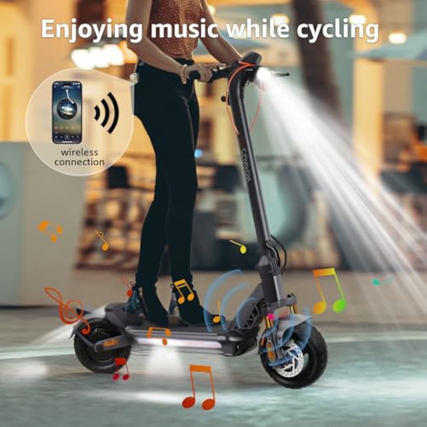 Electric Scooter, 1200W Motor, MAX 50 Miles Long Range & 31 mph Top Speed, with 10.5" Off Road Tires, Dual Brake & Dual Suspension Commuting E-Scooter for Adults and Teens